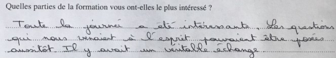 Appréciation formation enseignants apprentissage de l'écriture cursive
